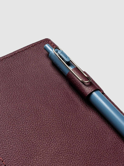 Genuine Leather Travel Notebook Cover | A5 Slim: Bordeaux