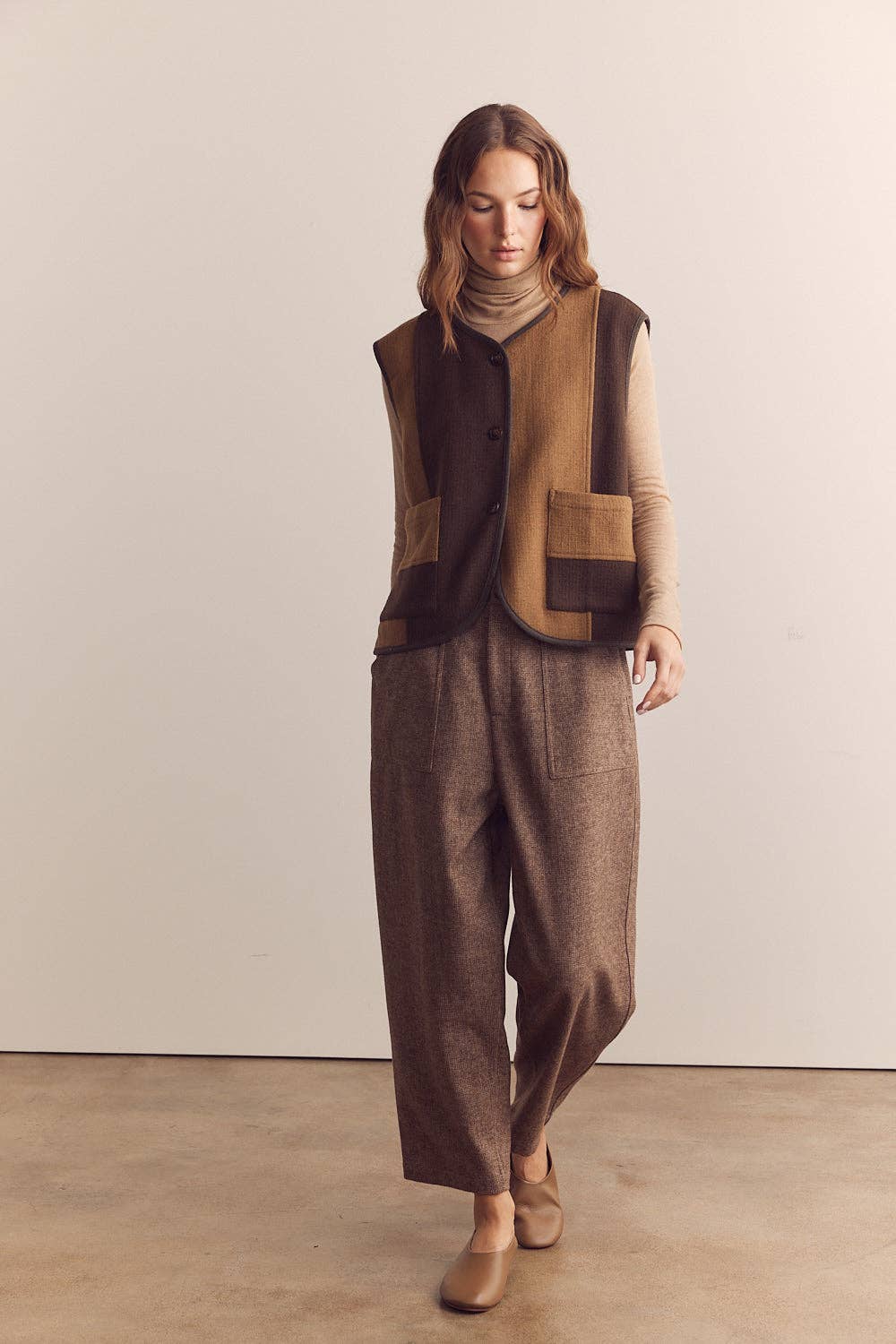 Wool blend baby herringbone pants: Coco / Herringbone / M/L