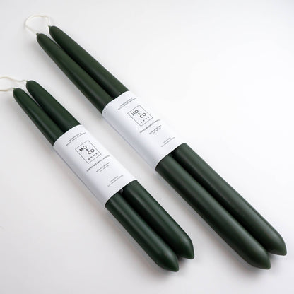 10" & 14" - 100% Beeswax Dipped Candles | Forest Green: