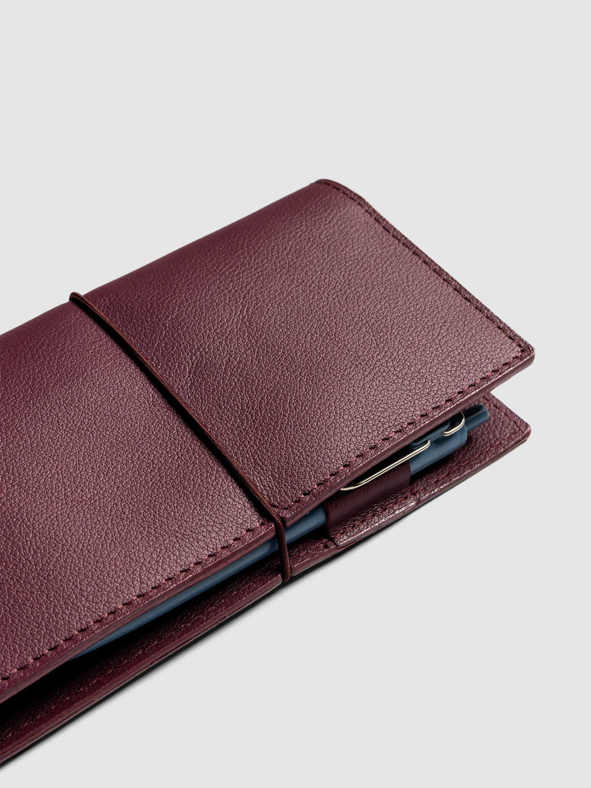 Genuine Leather Travel Notebook Cover | Pocket Plus: Bordeaux