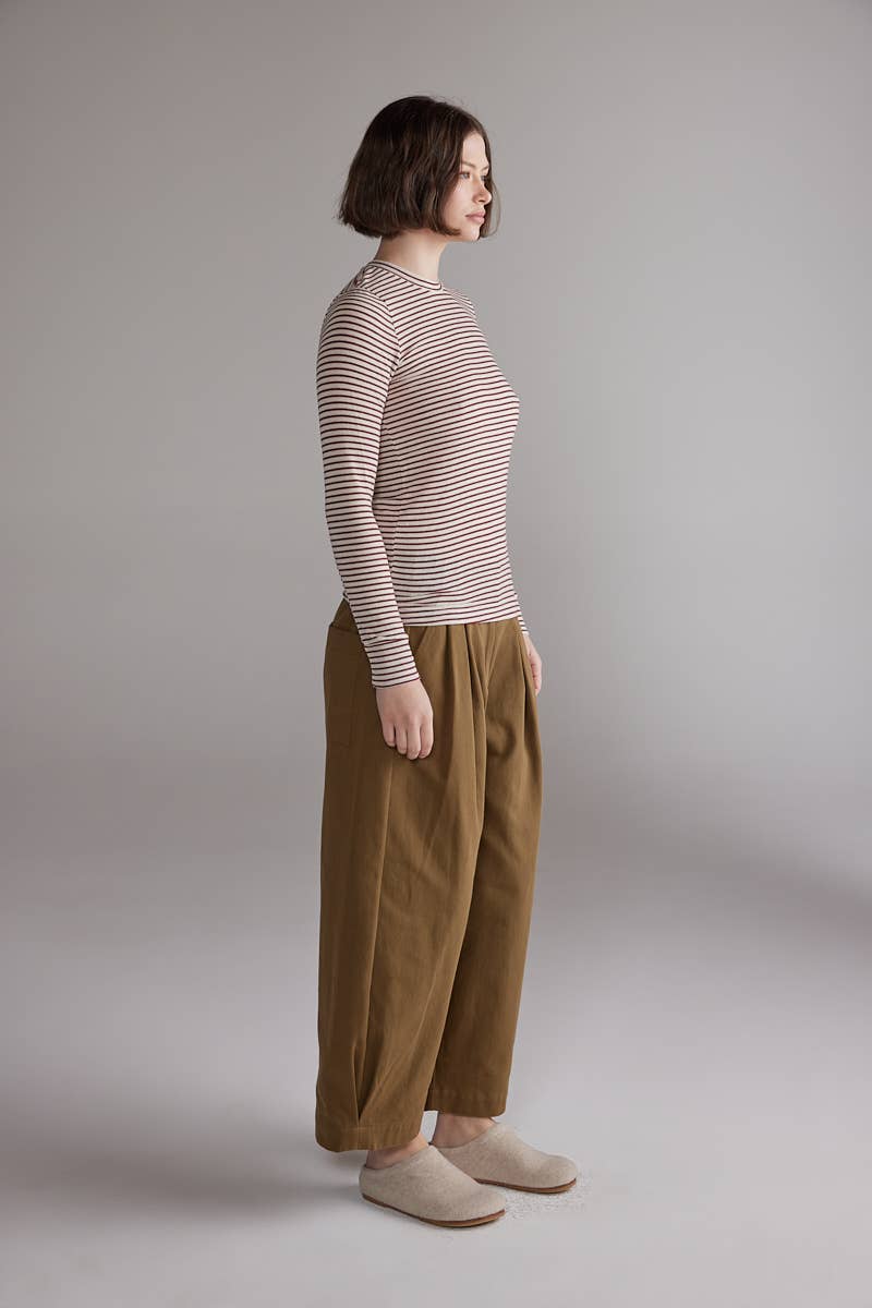 Pleated Volume Pants: Curry / Solid