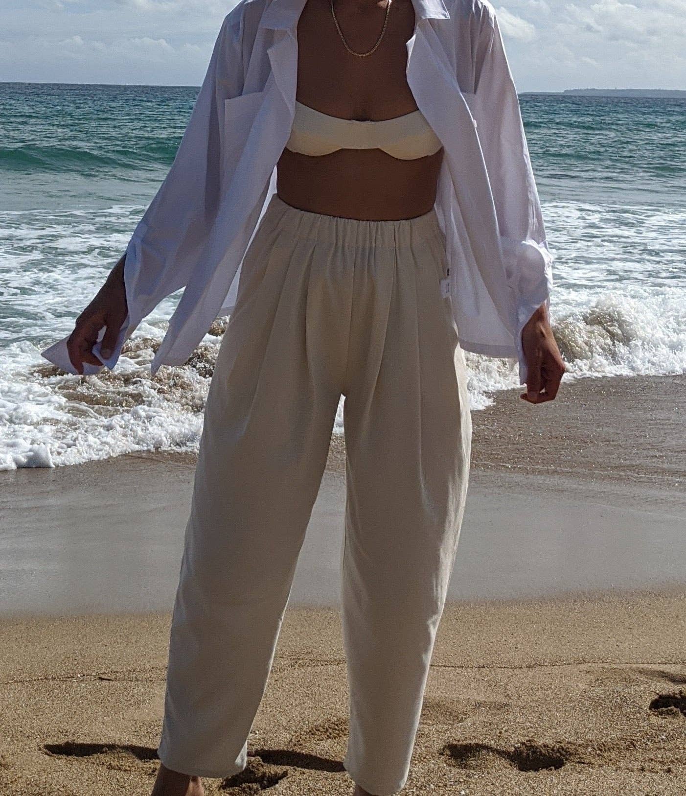 Lena Silk Canvas Pant: Black / S / 26"
