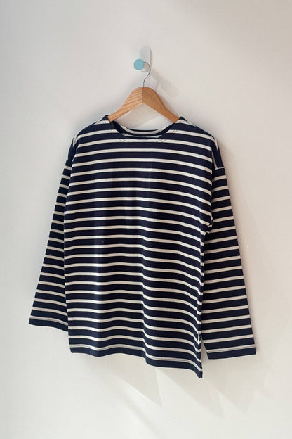 Marseille Top Blue Stripe On Cream