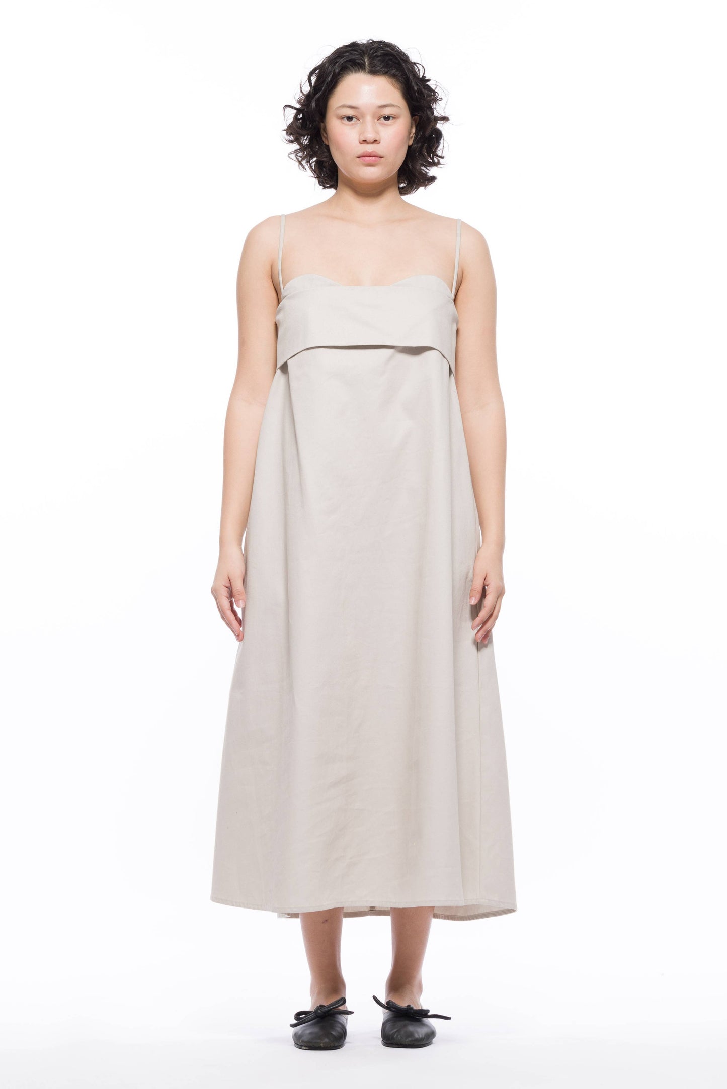 Verona Dress 3.0 Long - Organic Cotton Twill: Stone