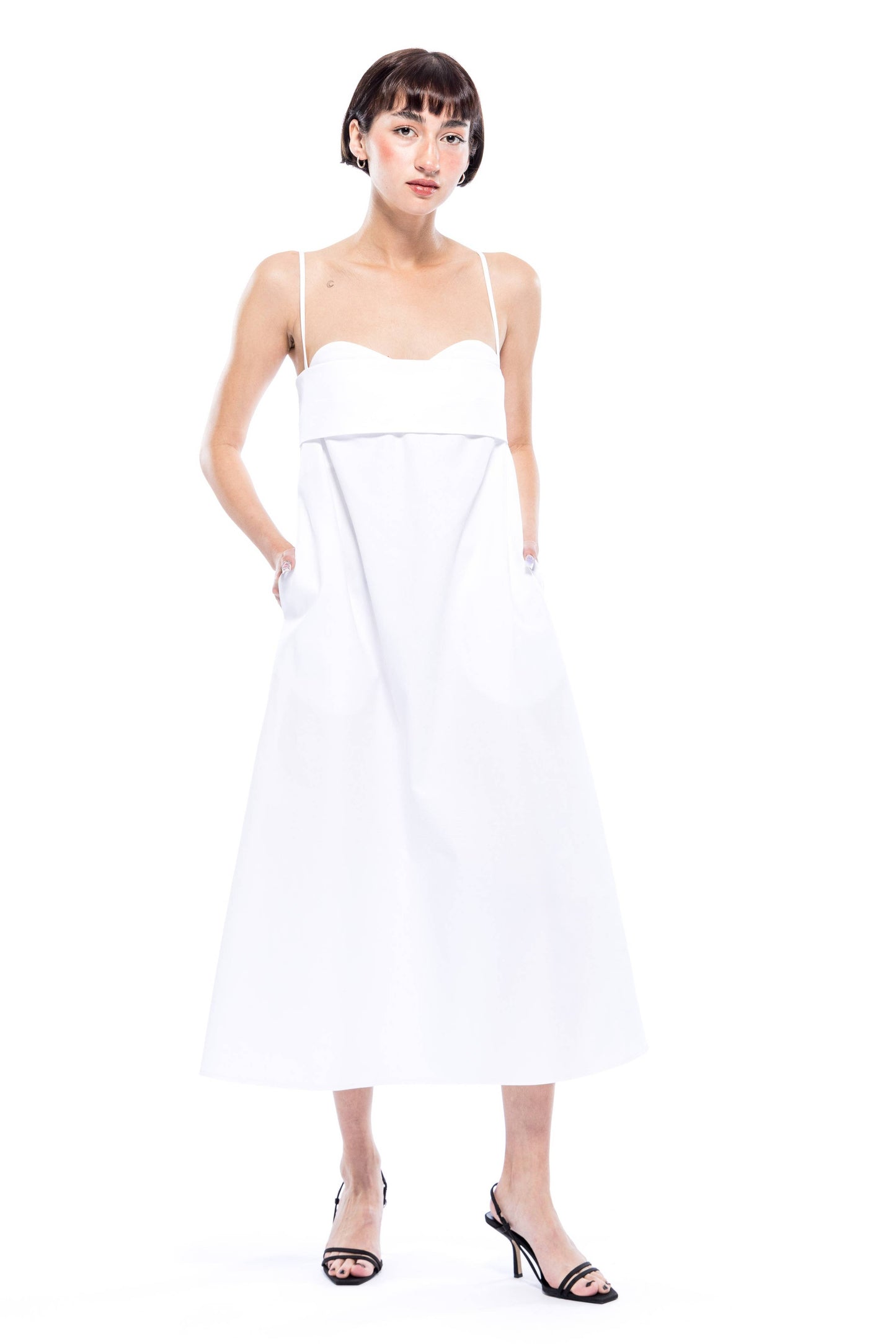 Verona Dress 3.0 Long - Organic Cotton Twill: Stone