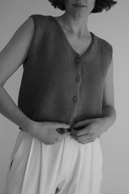 Owen Pima Cotton Vest: Ecru
