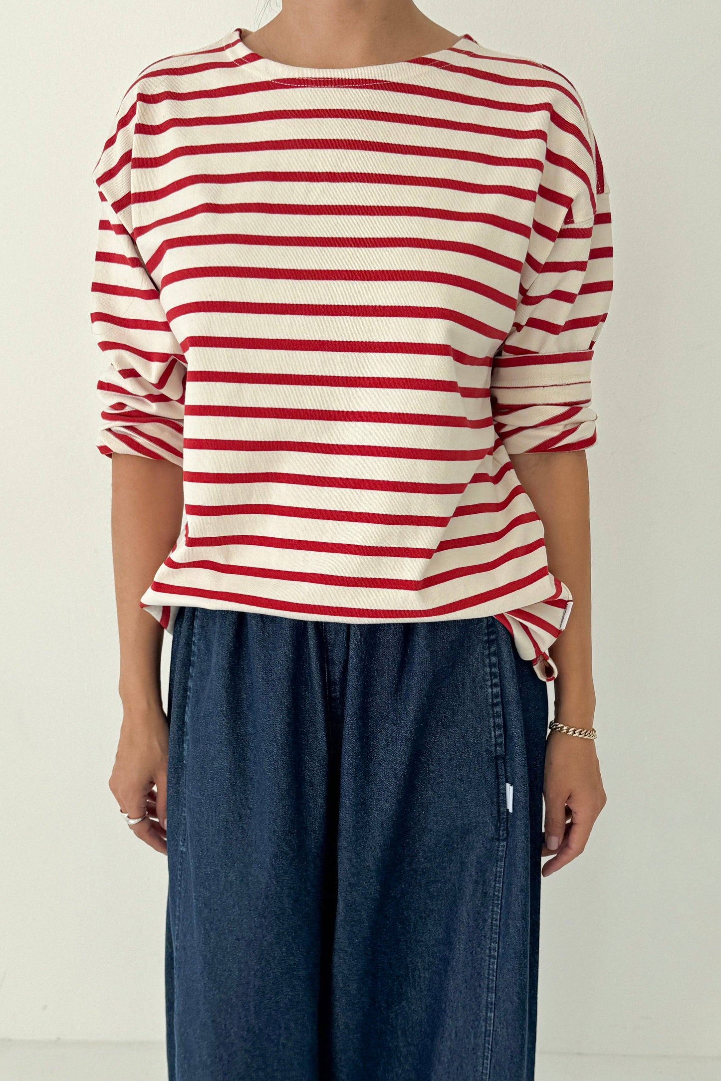Marseille Top Blue Stripe On Cream
