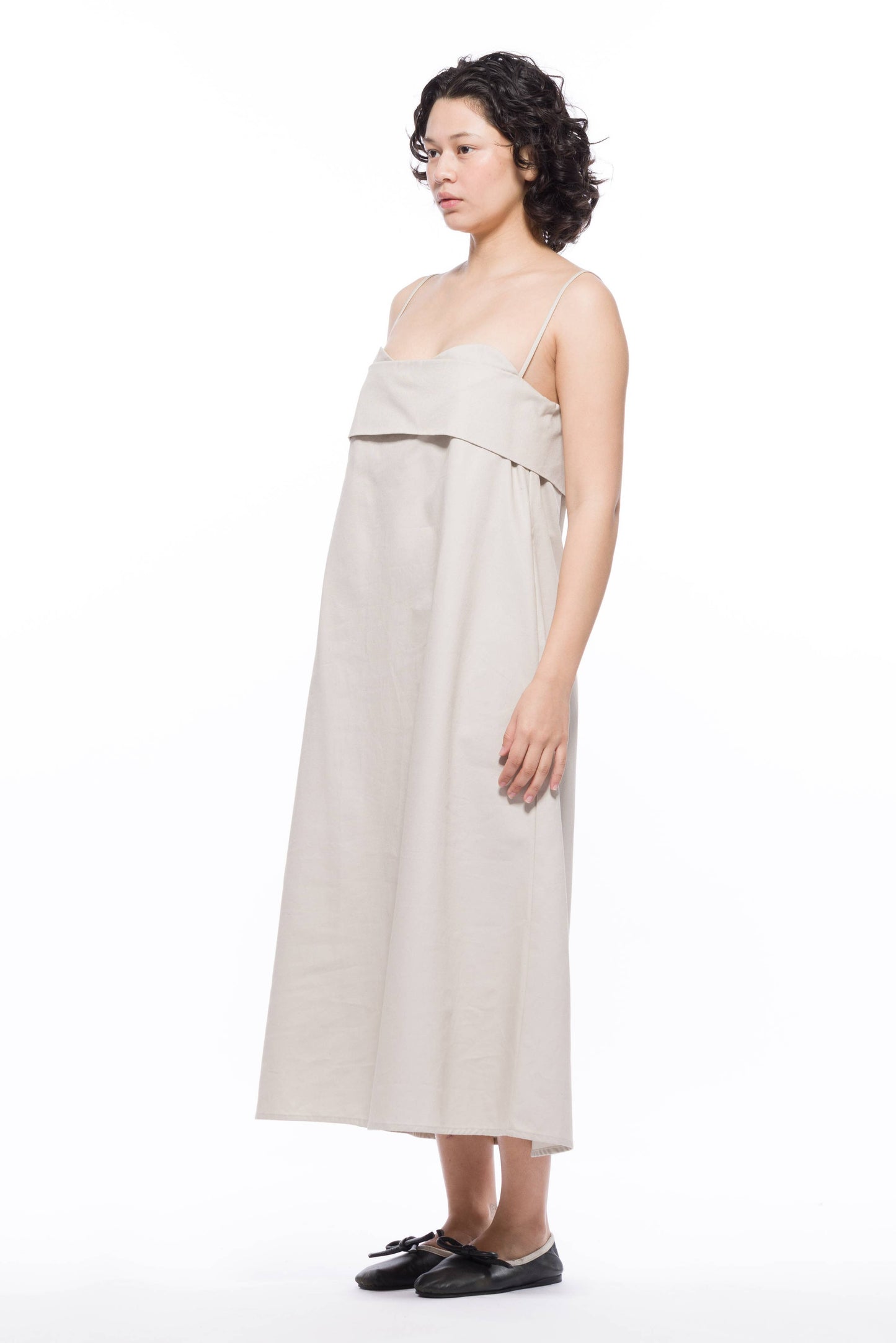 Verona Dress 3.0 Long - Organic Cotton Twill: Stone