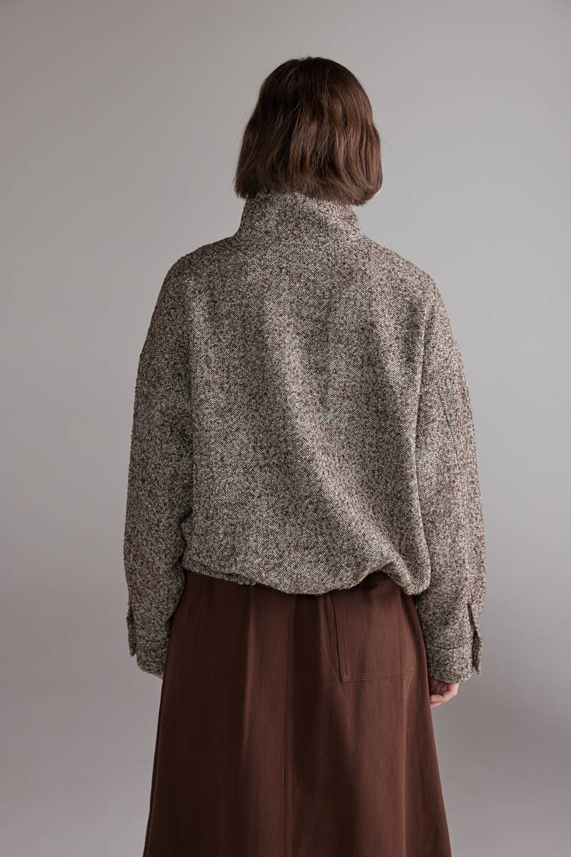 Wool Blend  Bomber Jacket