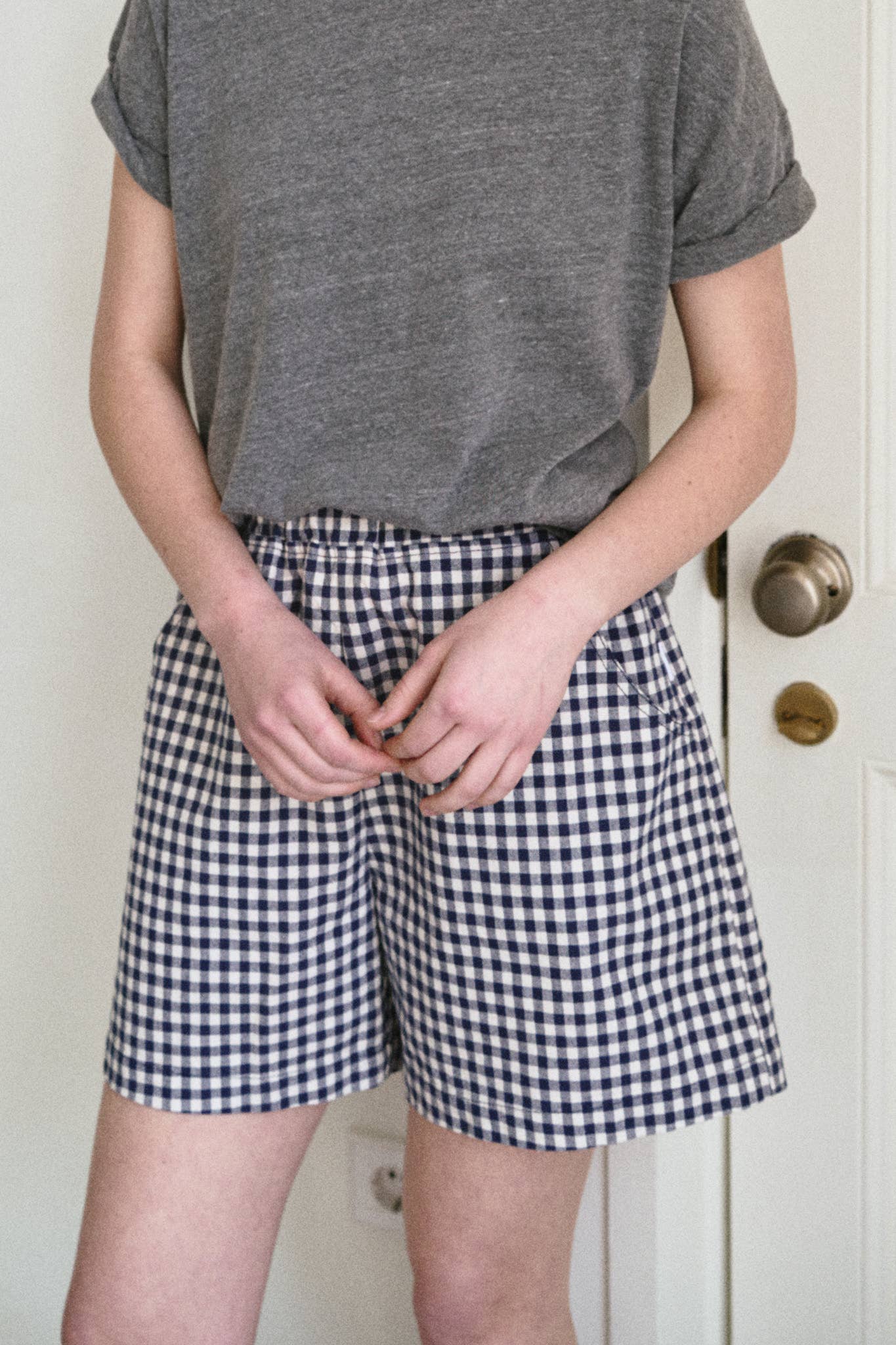 City Shorts Red Gingham