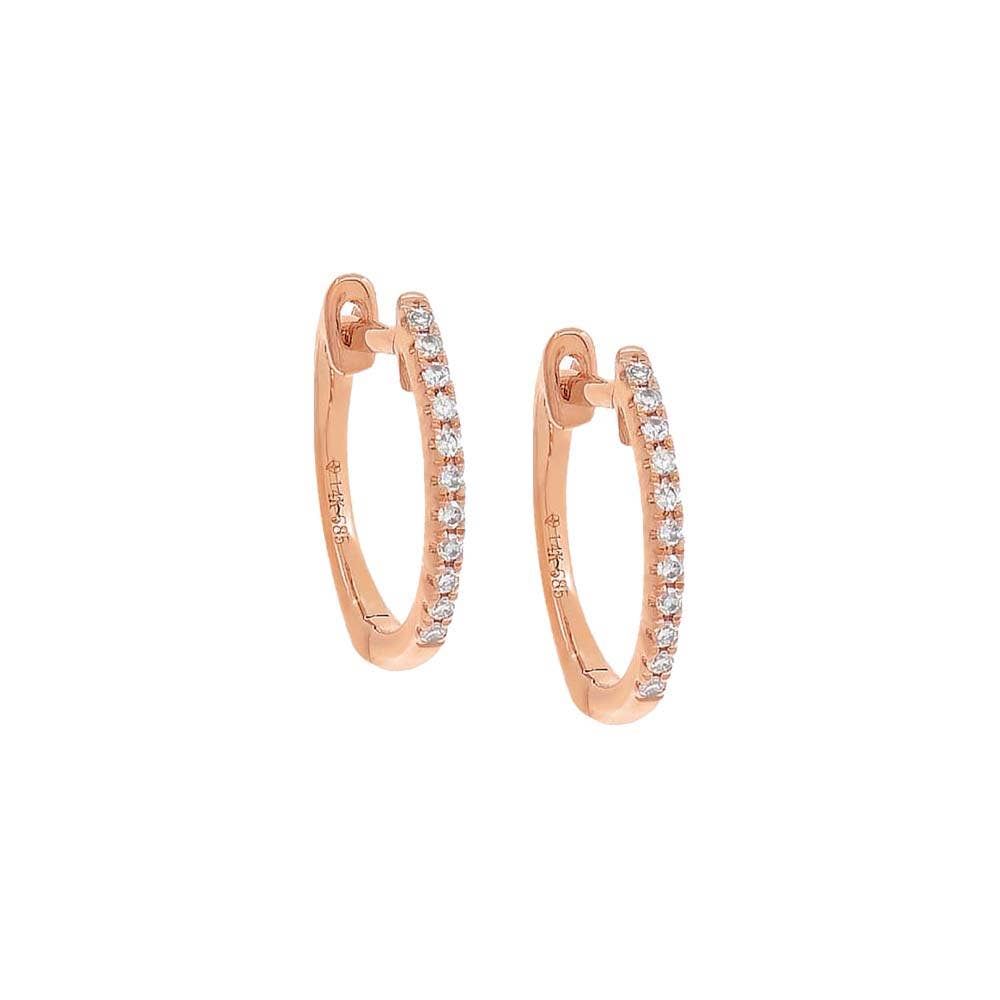 Diamond Huggie Earring 14K: 14K Gold / 10 MM / Pair mini