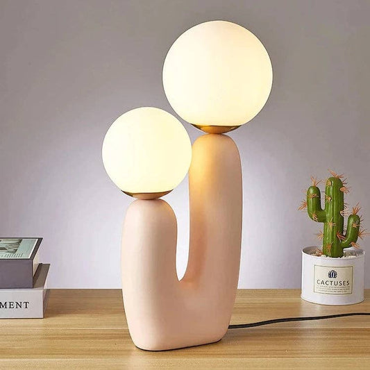 Resin Table Lamp: Light Pink / US