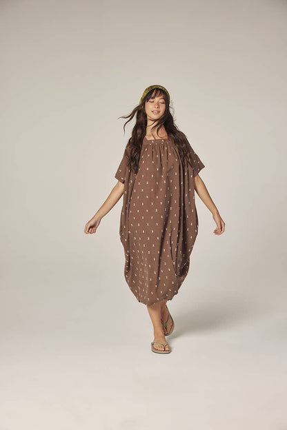Jacquard pull over dress: Mocha