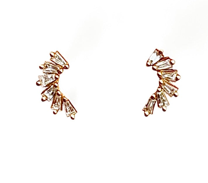 Crescent Baguette Earrings