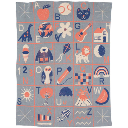 ABC - Knit Baby & Kid's Blanket - Cotton - Made in USA: Sandbox in Organic Cotton