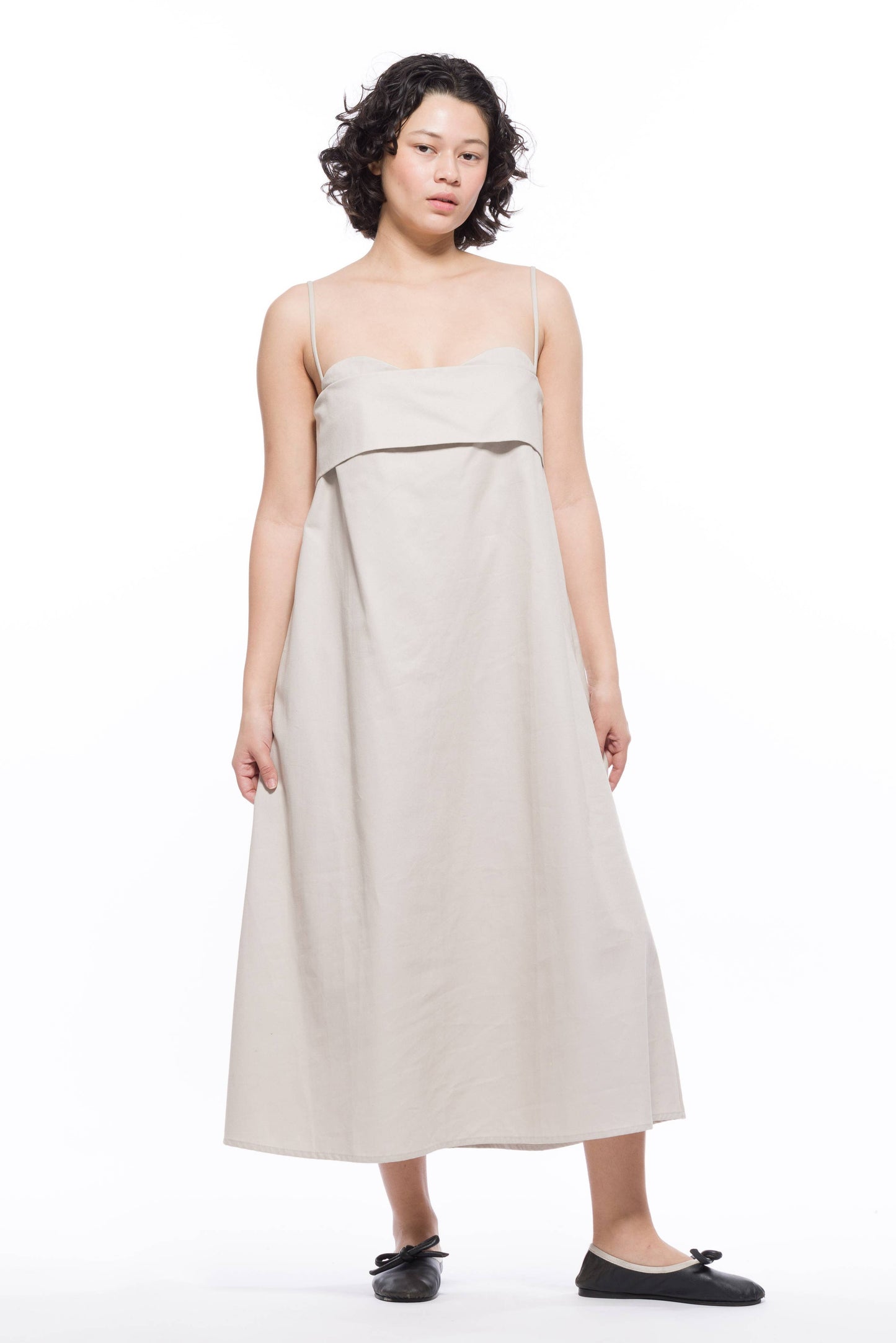 Verona Dress 3.0 Long - Organic Cotton Twill: Stone