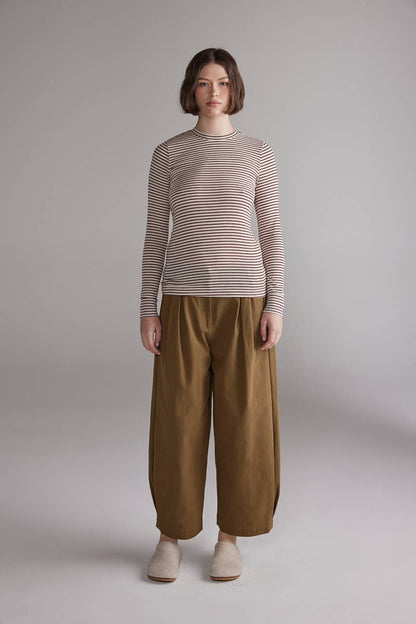 Pleated Volume Pants: Curry / Solid
