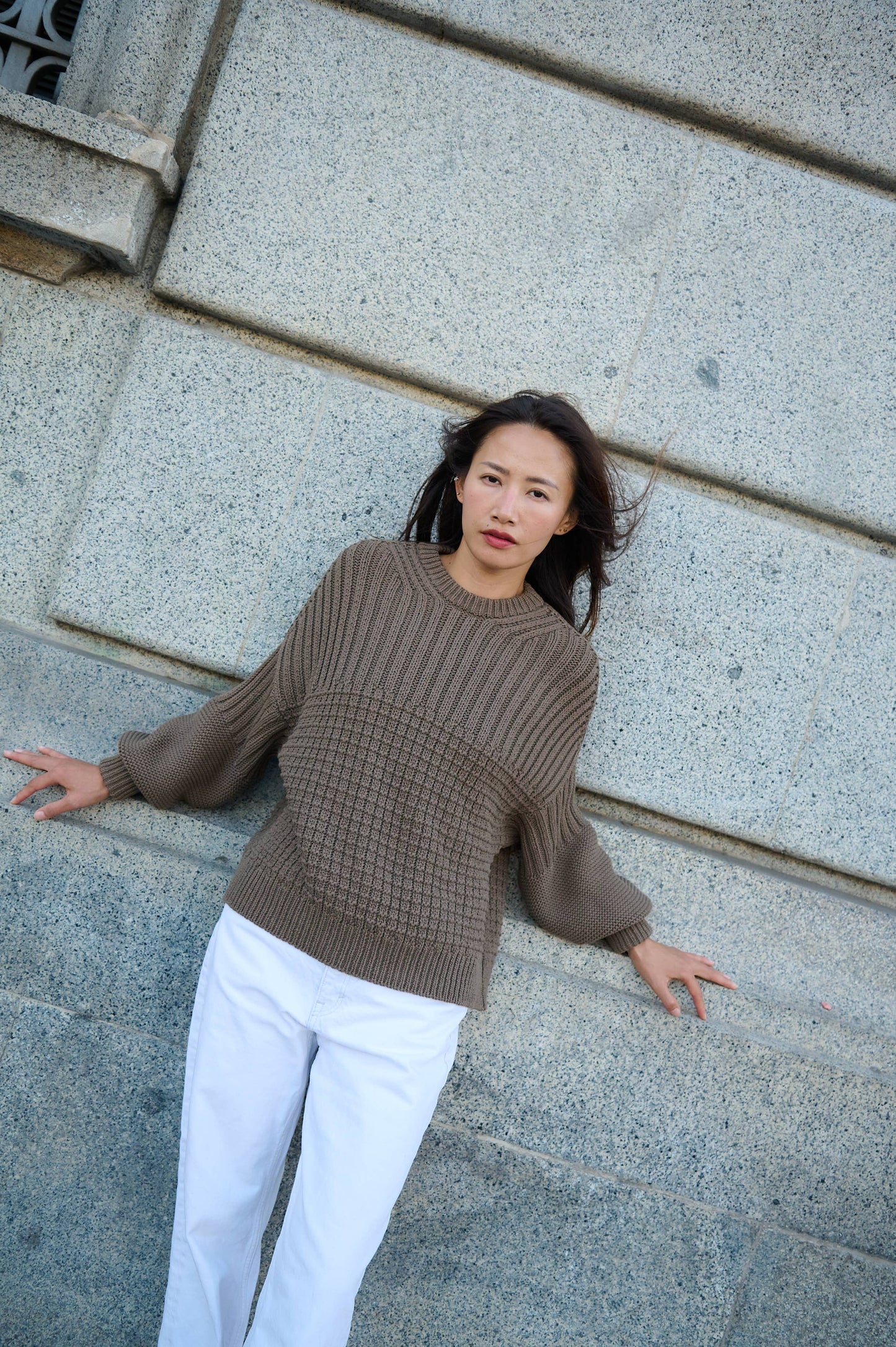 Delčia: 100% Cotton Earth Brown Sweater  : Brown / S