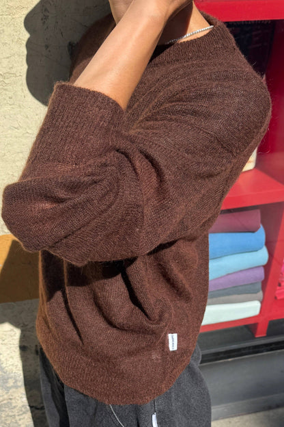 Cecile Crew Neck Mohair Sweater Charcoal