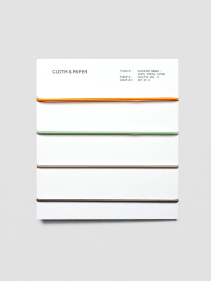 Exterior Bands | Vinyl Travel Cover: Bordeaux, Rouge, White, & Olive