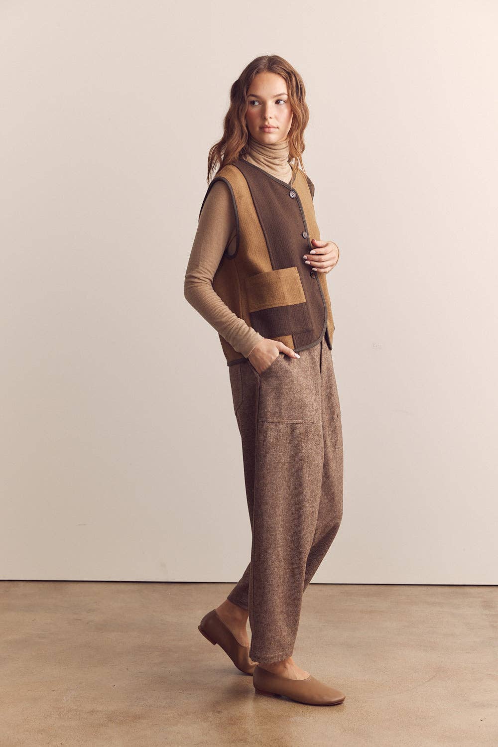 Wool blend baby herringbone pants: Coco / Herringbone / M/L