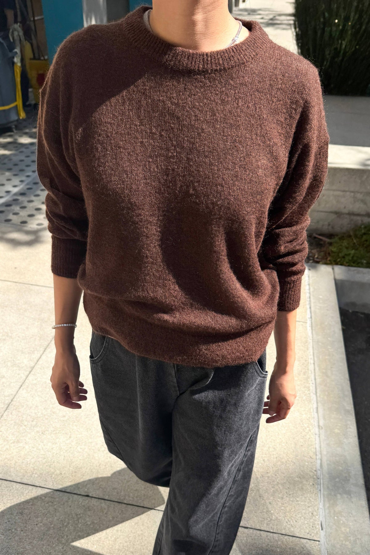 Cecile Crew Neck Mohair Sweater Charcoal