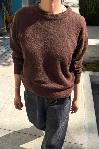 Cecile Crew Neck Mohair Sweater Charcoal