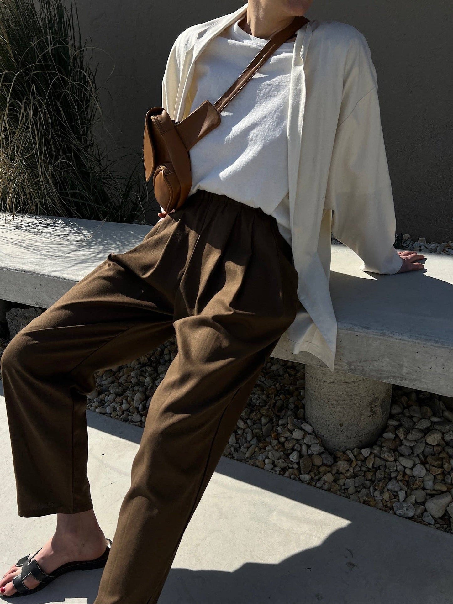 Lena Silk Canvas Pant: Black / S / 26"