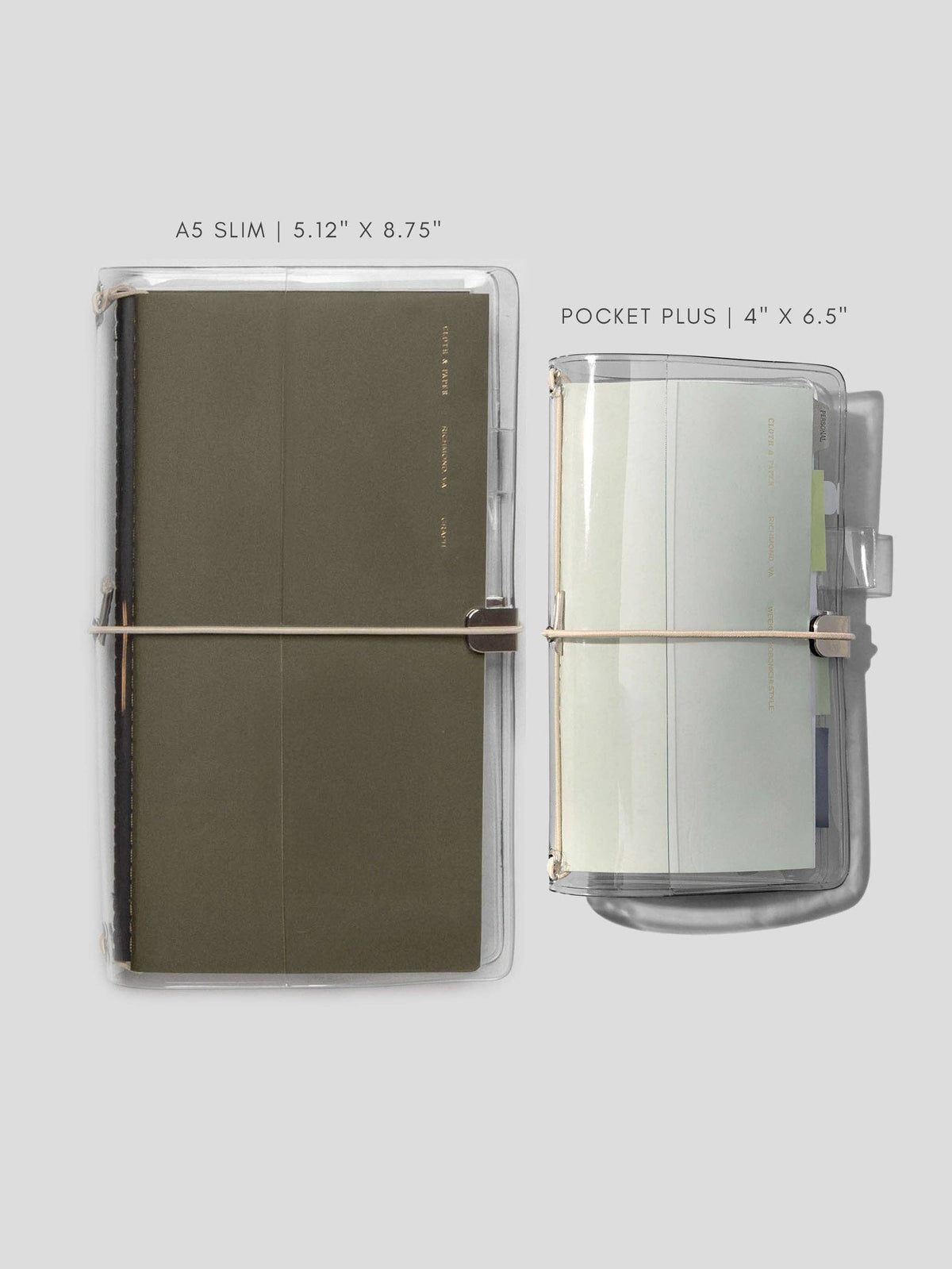Clear Vinyl Travel Notebook Cover | A5 Slim: A5 Slim