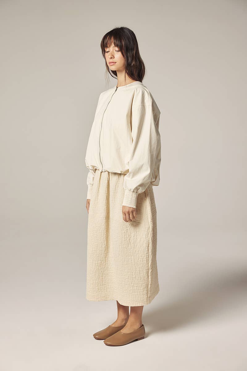 Smoked sleeve zip up jacket: Ecro / Solid