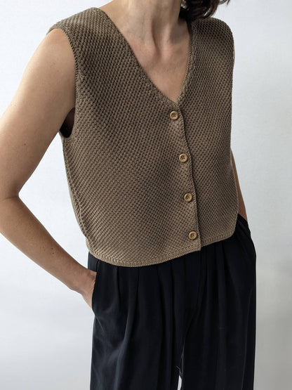 Owen Pima Cotton Vest: Ecru