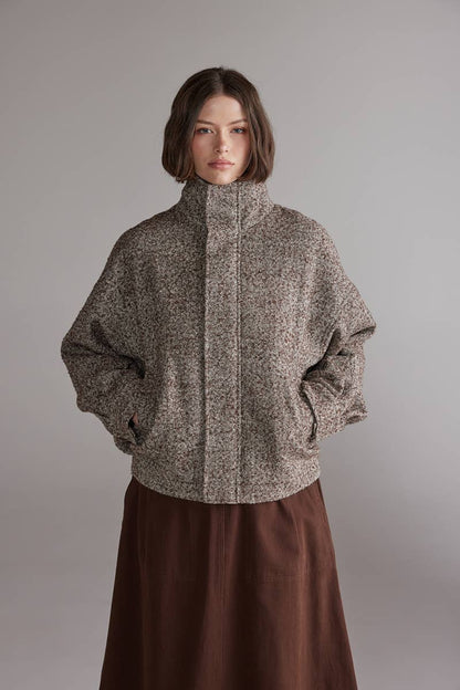 Wool Blend  Bomber Jacket