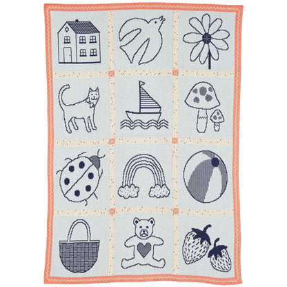 Baby's Things - Knit Baby Blanket - Cotton - USA Made : Blue Ink in Organic Cotton