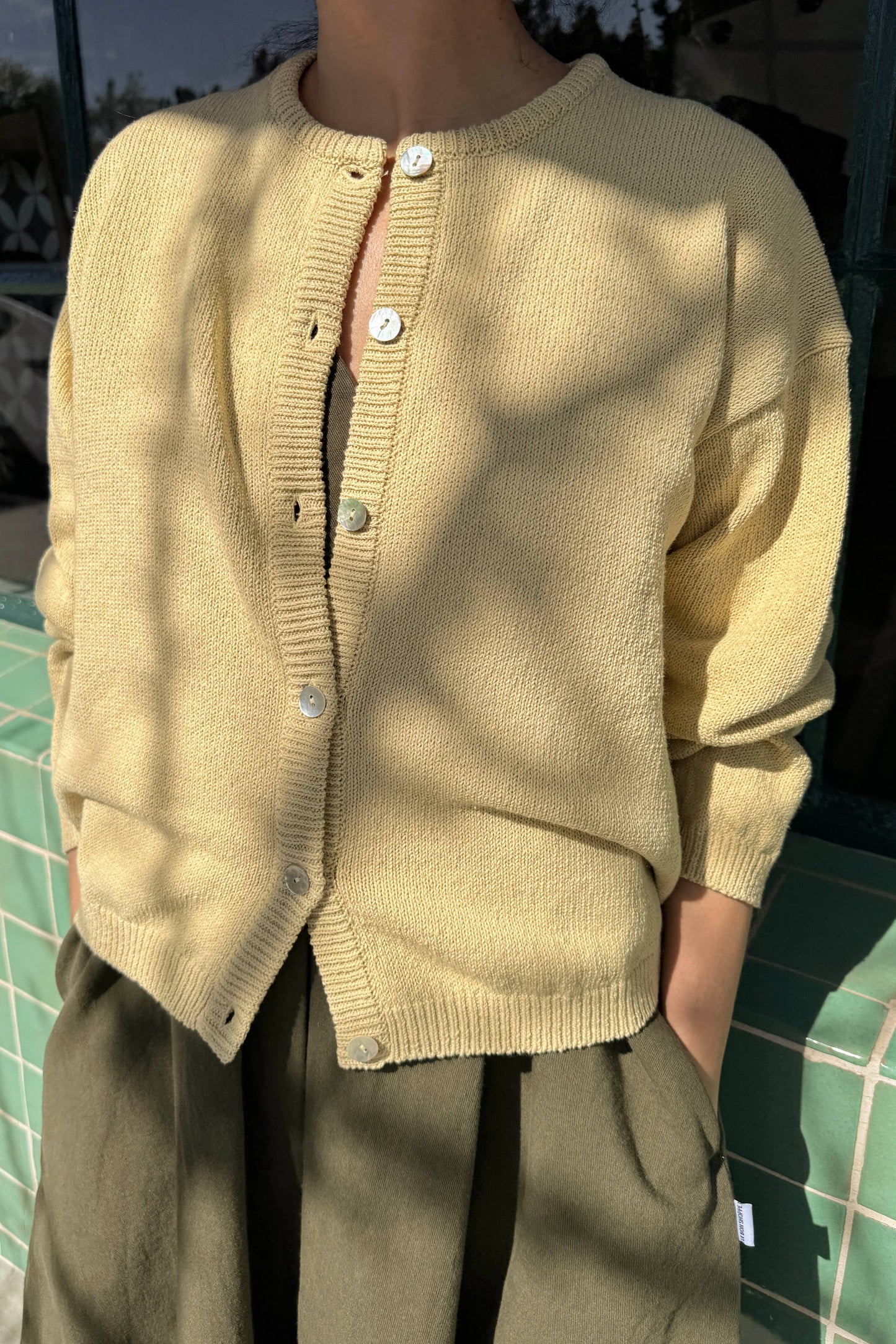Cotton Leila Cardigan Custard
