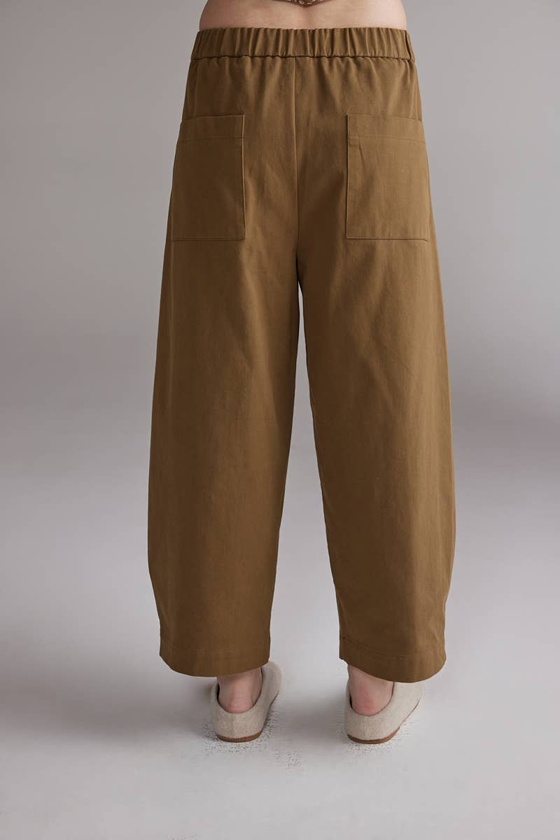 Pleated Volume Pants: Curry / Solid
