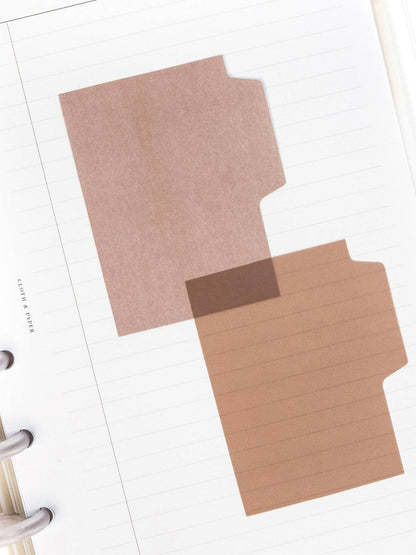 Blank Tab Sticky Note Set: Sand