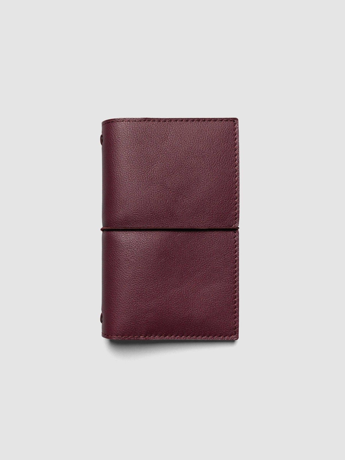 Genuine Leather Travel Notebook Cover | Pocket Plus: Bordeaux