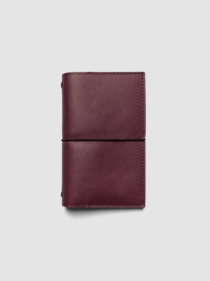 Genuine Leather Travel Notebook Cover | Pocket Plus: Bordeaux