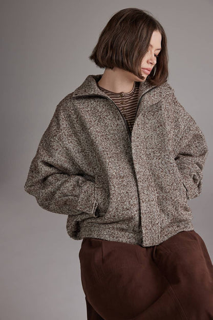 Wool Blend  Bomber Jacket