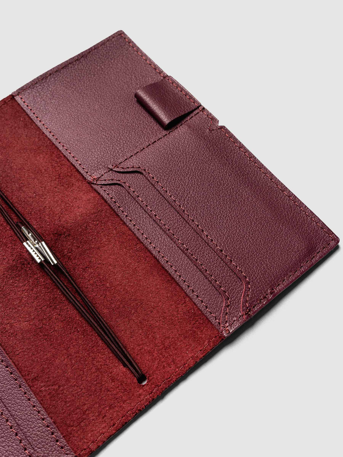 Genuine Leather Travel Notebook Cover | Pocket Plus: Bordeaux