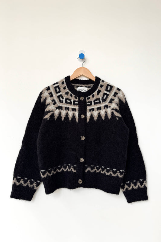 Alpaca Cabin Cardigan -Black