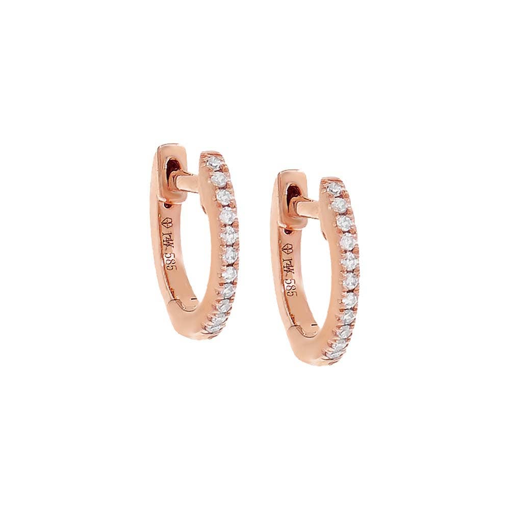 Diamond Huggie Earring 14K: 14K Gold / 10 MM / Pair mini