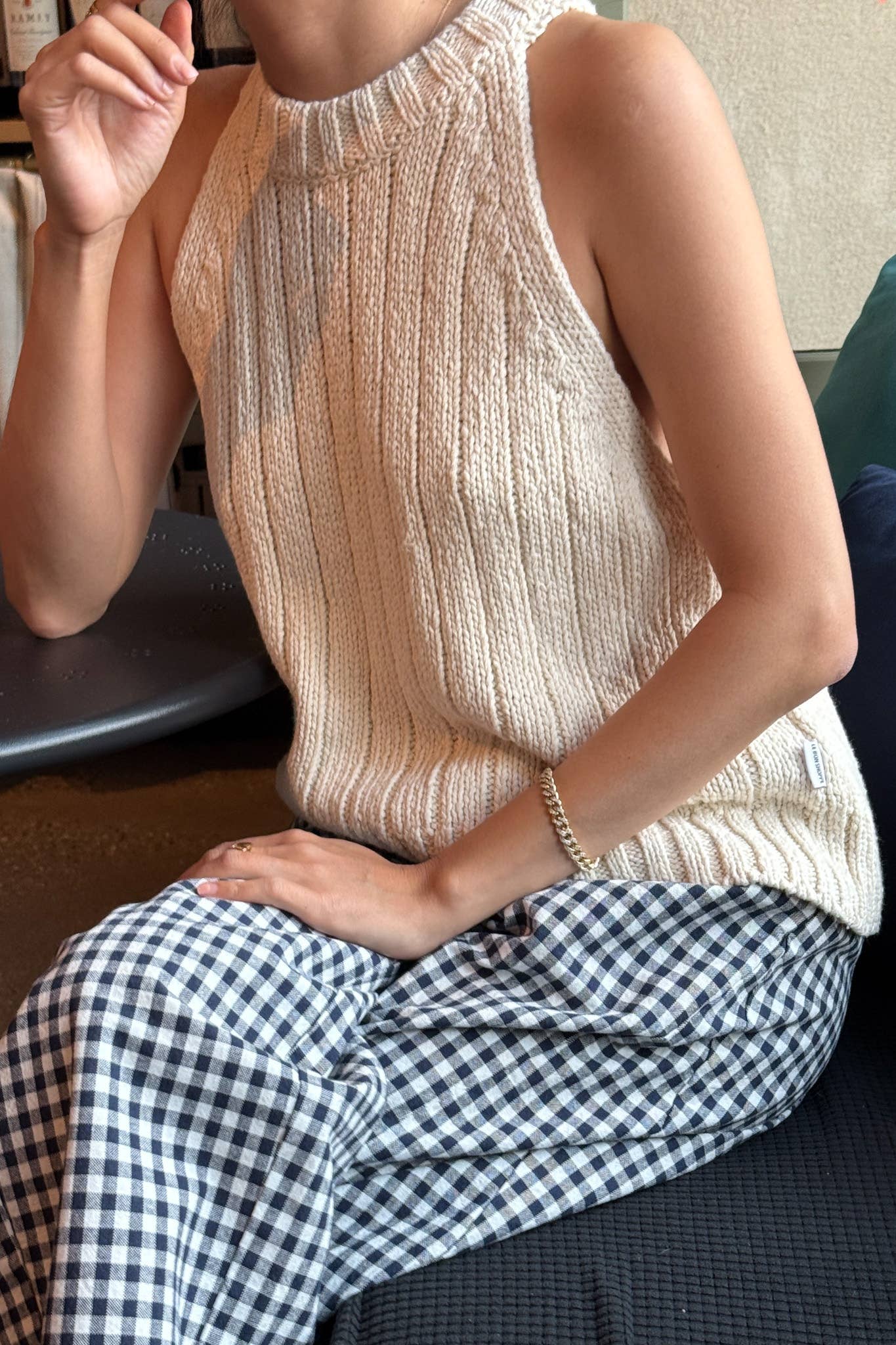 Claire Cotton Sweater Tank Black