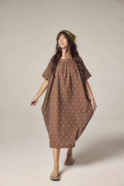 Jacquard pull over dress: Mocha
