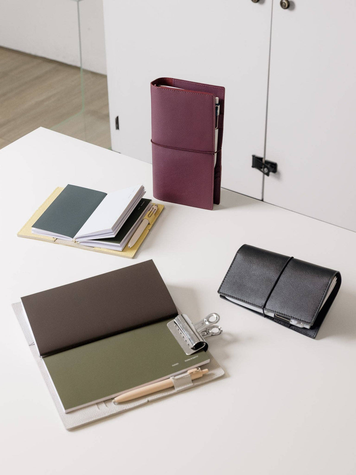 Genuine Leather Travel Notebook Cover | A5 Slim: Bordeaux