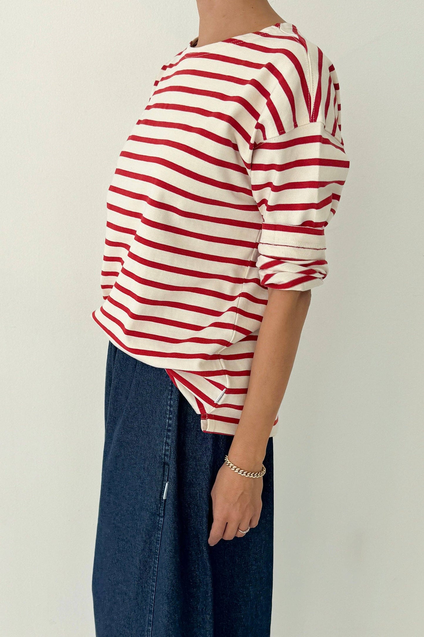Marseille Top Blue Stripe On Cream