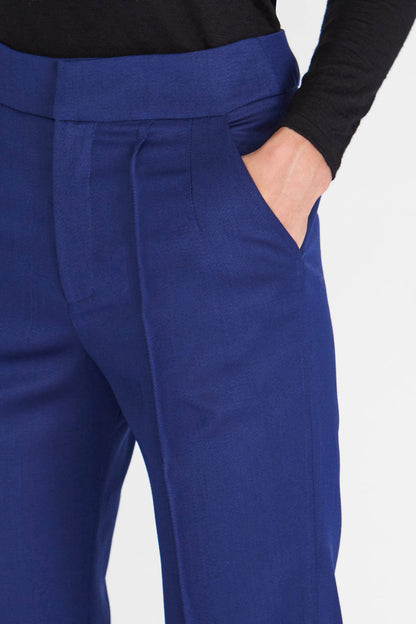 Dual Tailored trouser mazarine blue, luxury worsted wool from Savile Row, London