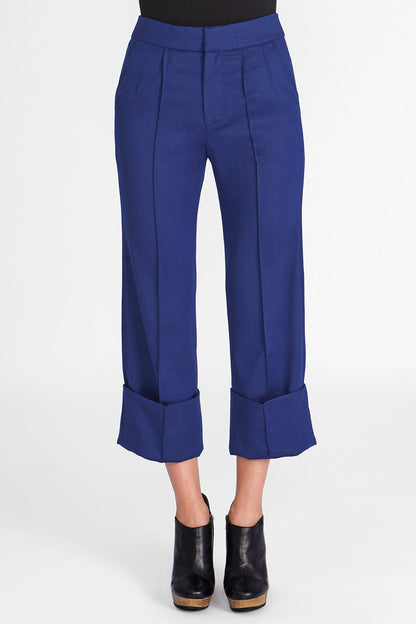 Dual Tailored trouser mazarine blue, luxury worsted wool from Savile Row, London