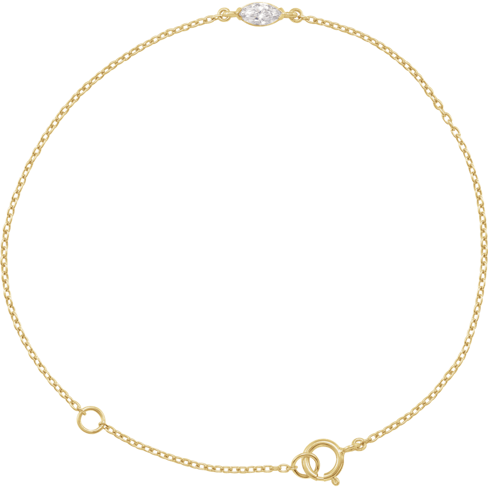 Marquie Diamond Bezel Bracelet 14K: 14K Gold