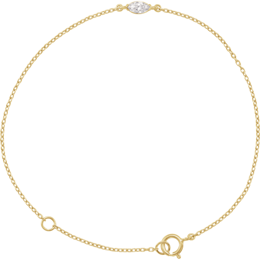 Marquie Diamond Bezel Bracelet 14K: 14K Gold